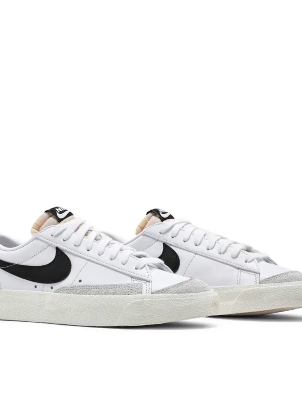 Nike White Low-Top Sneakers with Black Swoosh